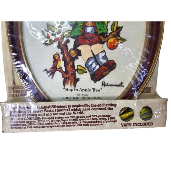 Hummel Stitchery Boy in Apple Tree Kit #8032 Embroidery 12"x15" - Picture 8 of 8